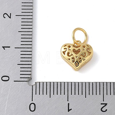 925 Sterling Silver 3D Hollow Flower Heart Charms STER-M099-02G-1