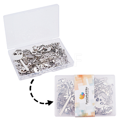 Tibetan Style Alloy Pendants & Links Set PALLOY-PH0013-91-1