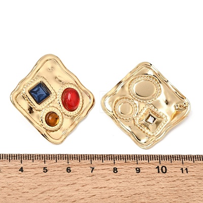 304 Stainless Steel Rhinestone Stud Earrings SA-CBAF6AD-26G-A-1