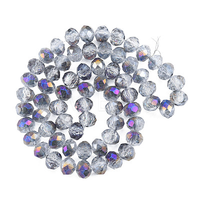 Transparent Crackle Electroplate Glass Beads Strands EGLA-T008-028-B04-1