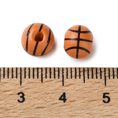 Spray Painted Wooden Beads WOOD-A029-07B-1