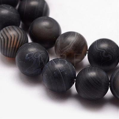 Natural Black Agate Bead Strands G-K166-12-10mm-03-1