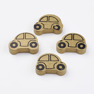 Spray Painted Natural Wood Beads WOOD-Q030-75G-1
