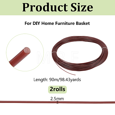 90M Round Plastic Rattan Cord OCOR-WH0077-134A-1