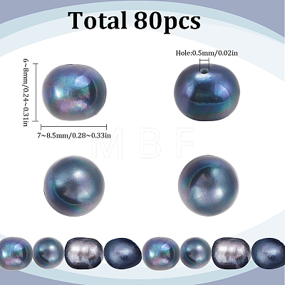 80Pcs Natural Cultured Freshwater Pearl Dyed Beads PEAR-SC0001-09-1