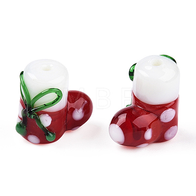 Christmas Themed Handmade Lampwork Beads LAMP-TAC0004-06-1