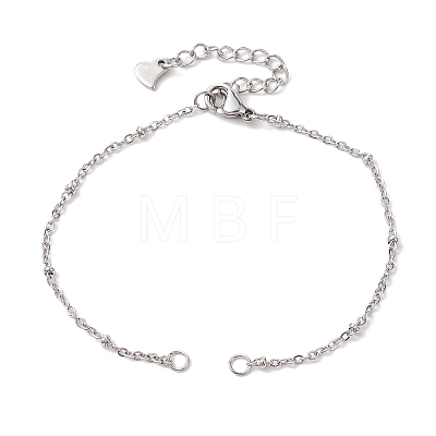 2Pcs 2 Colors 304 Stainless Steel Satellite Chain Bracelet Making AJEW-JB01277-1