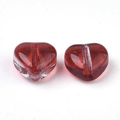 Transparent Spray Painted Glass Beads GLAA-N035-02-E01-1