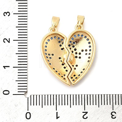 Valentine's Day Brass Micro Pave Cubic Zirconia Split Pendants LS-KK-H251-01D-G-1