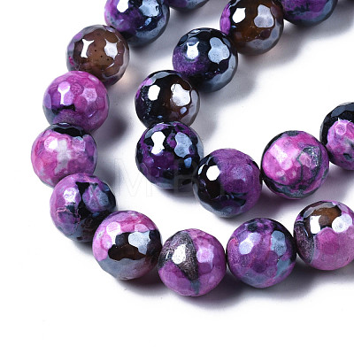 Natural Fire Crackle Agate Beads Strands G-Q998-013D-1