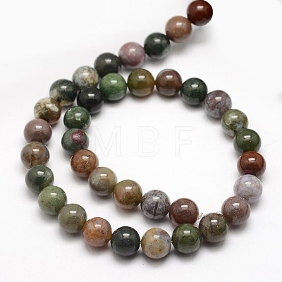Natural Indian Agate Round Beads Strands G-F243-01-4mm-1