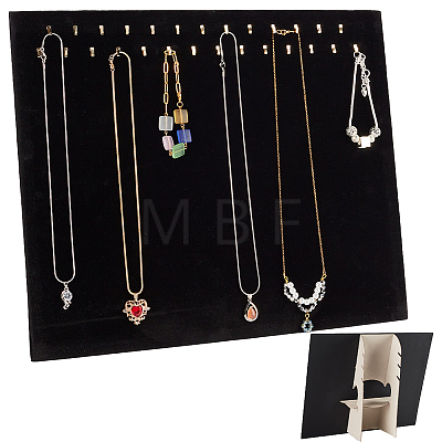 28 Golden Hooks Velvet Necklace Display Board NDIS-WH0016-02-1