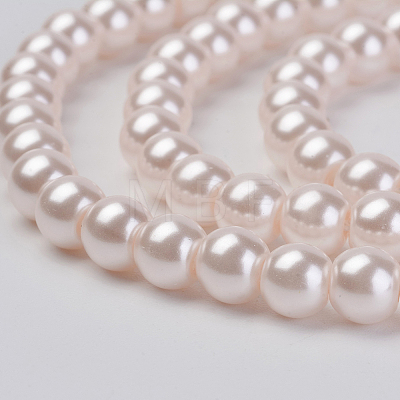 Eco-Friendly Glass Pearl Beads Strands HY-A008-8mm-RB091-1