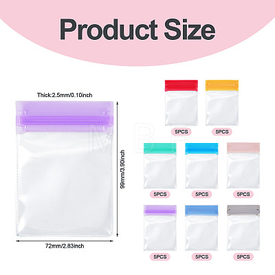 40Pcs 8 Colors Transparent EVA Packaging Resealable Bags ABAG-TA0002-29A-1
