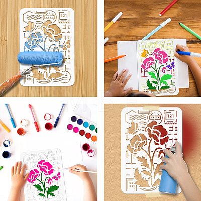 PET Hollow Out Drawing Painting Stencils DIY-WH0421-0047-1