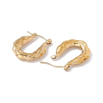 Ion Plating(IP) 304 Stainless Steel Thick Hoop Earrings for Women EJEW-E199-11G-1