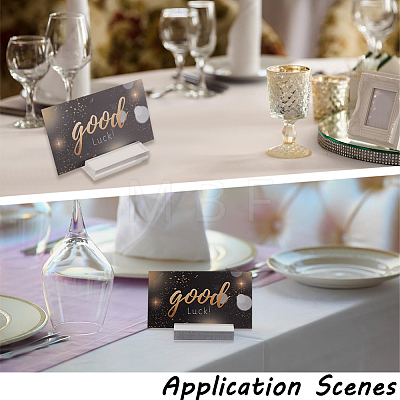 10Pcs Rectangle Acrylic Name Card Holder AJEW-GF0015-02-1