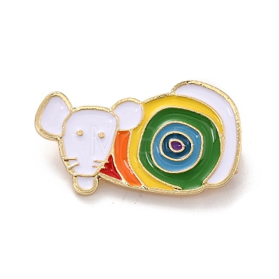 Rainbow Color Mouse Enamel Pin JEWB-I015-03G-1