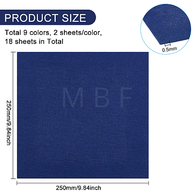 18 Sheets 9 Colors Linen Fabric DIY-FG0004-46-1