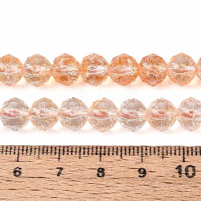 Crackle Transparent Glass Beads Strands GLAA-N063-8mm-07-1
