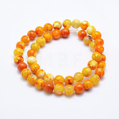 Natural Crackle Agate Beads Strands G-K203-88-8mm-1