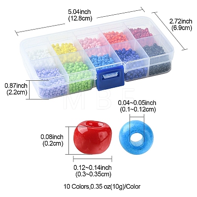 100G 10 Style 11/0 Glass Seed Beads SEED-YW0002-41-1