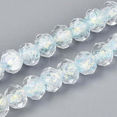 Handmade Foil Lampwork Beads Strands FOIL-T008-09D-1