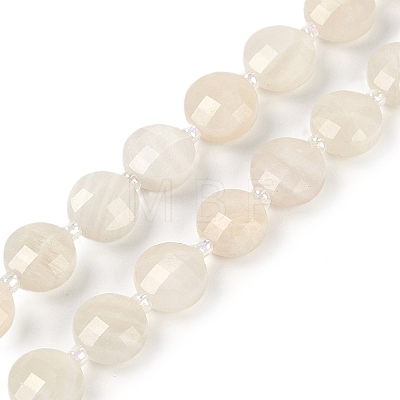 Natural White Moonstone Beads Strands G-B094-A17-01-1