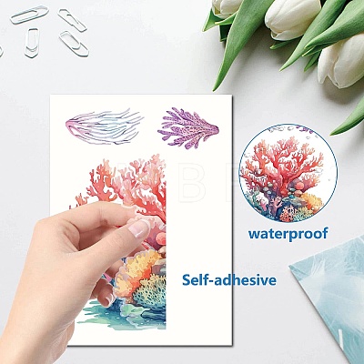 8 Sheets 8 Styles PVC Waterproof Wall Stickers DIY-WH0345-099-1