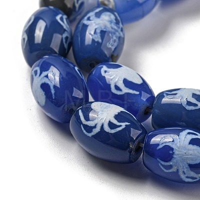Blue Tibetan Style dZi Beads Strands TDZI-NH0001-C04-01-1