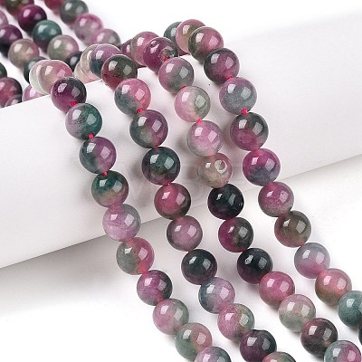 Dyed Natural White Jade Beads Strands G-T138-8mm-210-28-1