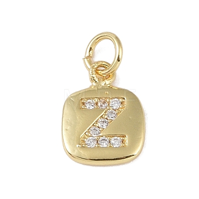 Rack Plating Brass Micro Pave CLear Cubic Zirconia Charms KK-E110-14G-Z-1