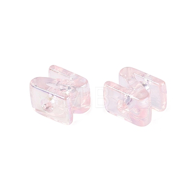 UV Plating Transparent Acrylic European Beads OACR-M027-02N-01-1