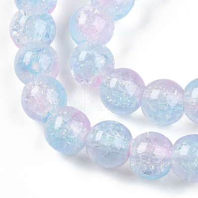 Transparent Crackle Glass Bead Strands GLAA-T025-8mm-02B-1