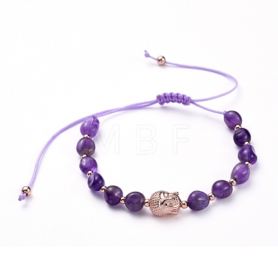 Adjustable Nylon Thread Braided Bead Bracelets BJEW-JB05291-04-1