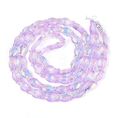 Transparency Electroplate Glass Beads Strands GLAA-T023-40A-04-1