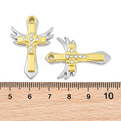 Alloy Rhinestone Pendants RB-CBA18BA-04G-1