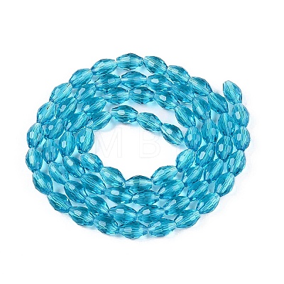 Transparent Glass Beads Strands EGLA-A037-T6x8mm-D03-1