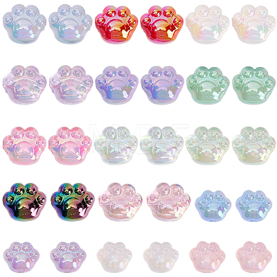 30Pcs 15 Styles UV Plating Rainbow Iridescent Acrylic Beads OACR-BM0001-15-1