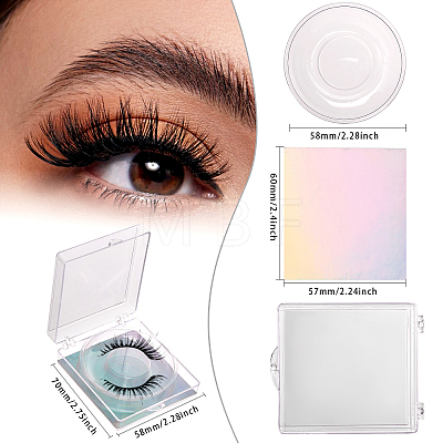 Portable Clear Rectangle Empty Eyelash Case CON-WH0086-077A-1
