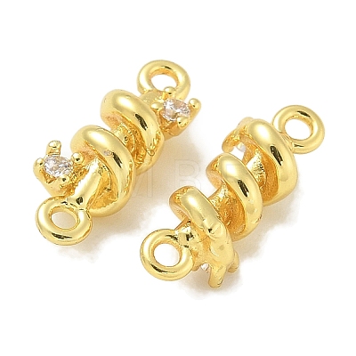 Rack Plating Brass Clear Cubic Zirconia Vortex Connector Charms KK-L224-069G-1