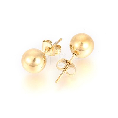 PVD Vacuum Plating 304 Stainless Steel Stud Earrings EJEW-E244-B01-G-1