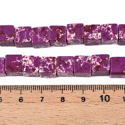 Dyed Synthetic Imperial Jasper Beads Strands G-T139-8x8-38A-1