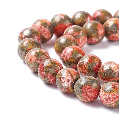 Assembled Synthetic Pyrite and Dyed Howlite Beads Strands G-K317-A03-04-1