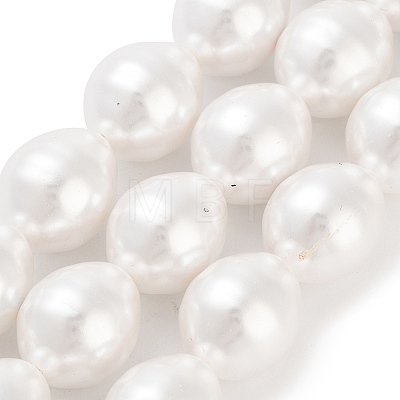 Electroplated Shell Pearl Beads Strands BSHE-H110-01-03-1