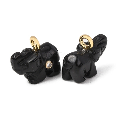 Natural Obsidian Carved Pendants G-H357-01G-12-1