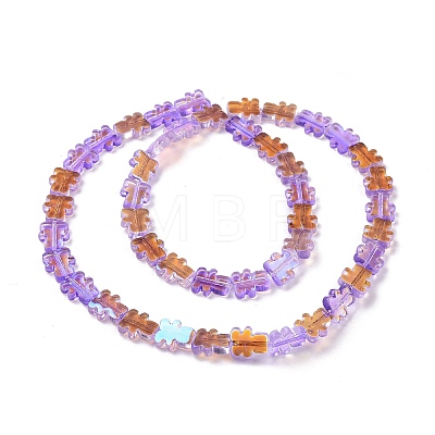 Transparent Electroplate Glass Beads Strands GLAA-F122-05C-1