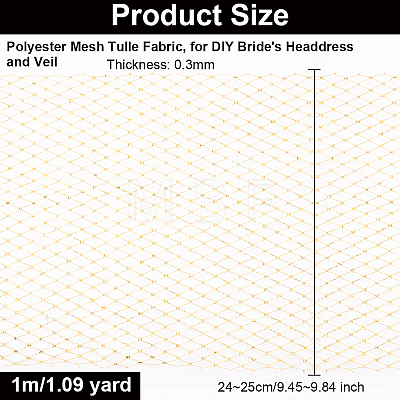 Polyester Mesh Tulle Fabric DIY-WH0449-18-1
