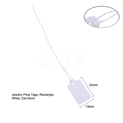 White Rectangle Jewelry Price Tags X-TOOL-C003-02-1