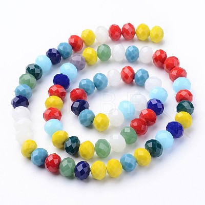 Electroplate Pearl Luster Plated Imitation Jade Glass Faceted Rondelle Beads Strands EGLA-F020-02-6mm-1